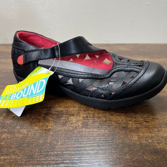 BareTraps Ferra Mary Jane Flats 7.5 Rebound Technology Black Comfort Shoes NEW - Picture 1 of 13
